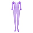thumbnail image 1 of adviicd Plus Size Fishnets womens Rhinestone Long Sleeve Fishnet Bodysuit Purple One Size, 1 of 4