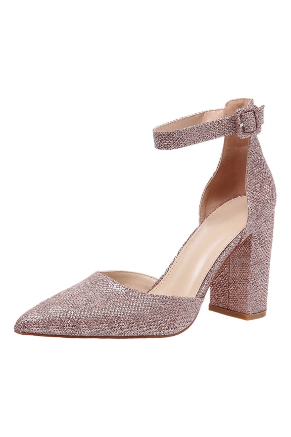 Pumps for Women Women's High Heel Closed Toe Wedding Pumps Shoes (Gold,7)