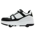 thumbnail image 1 of adviicd Roller Skate Shoes for Kids Boys Girls Wheels Sneakers Fashion Roller Wheeled (Black,32), 1 of 9