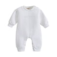 thumbnail image 1 of adviicd Romper Baby Boy Onesies, Boys Long Sleeve One-Piece Footless Baby Boys Jumpsuits (White,3-6 Months), 1 of 8