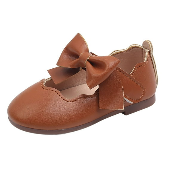 adviicd Sandals Girls Girls Sandals Flat Sandals Dress Wedding Party Princess Shoes for Little Kid/Big Kid (Brown,10.5)