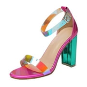 navy blue chunky heel shoes