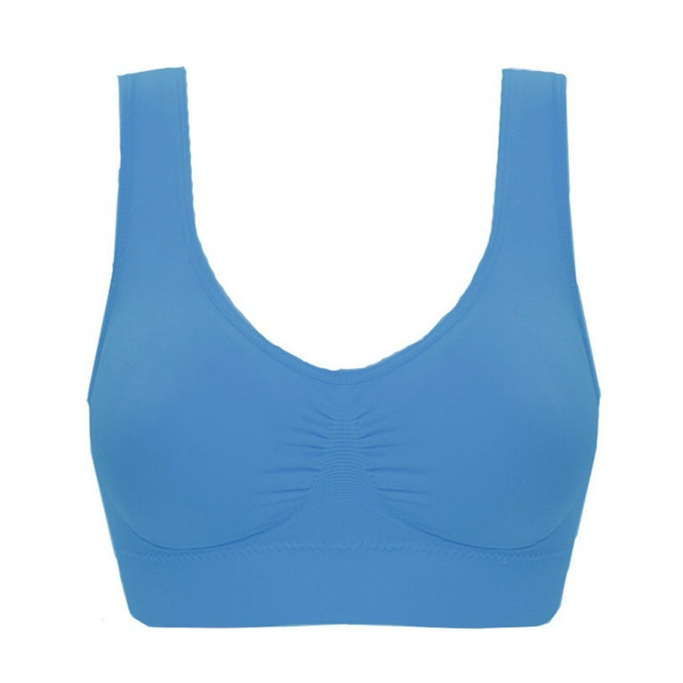adviicd She Fit Sports Bras Womens Wireless Bra, Full-Coverage Pullover  Stretch-Knit Bra, Smoothing T-Shirt Bra Blue 4X-Large 