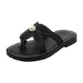 thumbnail image 1 of adviicd Shoes for Girls Unisex Children Sandals Thick Sole Comfort Footed Casual Slide Open Toe Flat Sandals for Beach,Pool,Bathroom (Black,2), 1 of 6