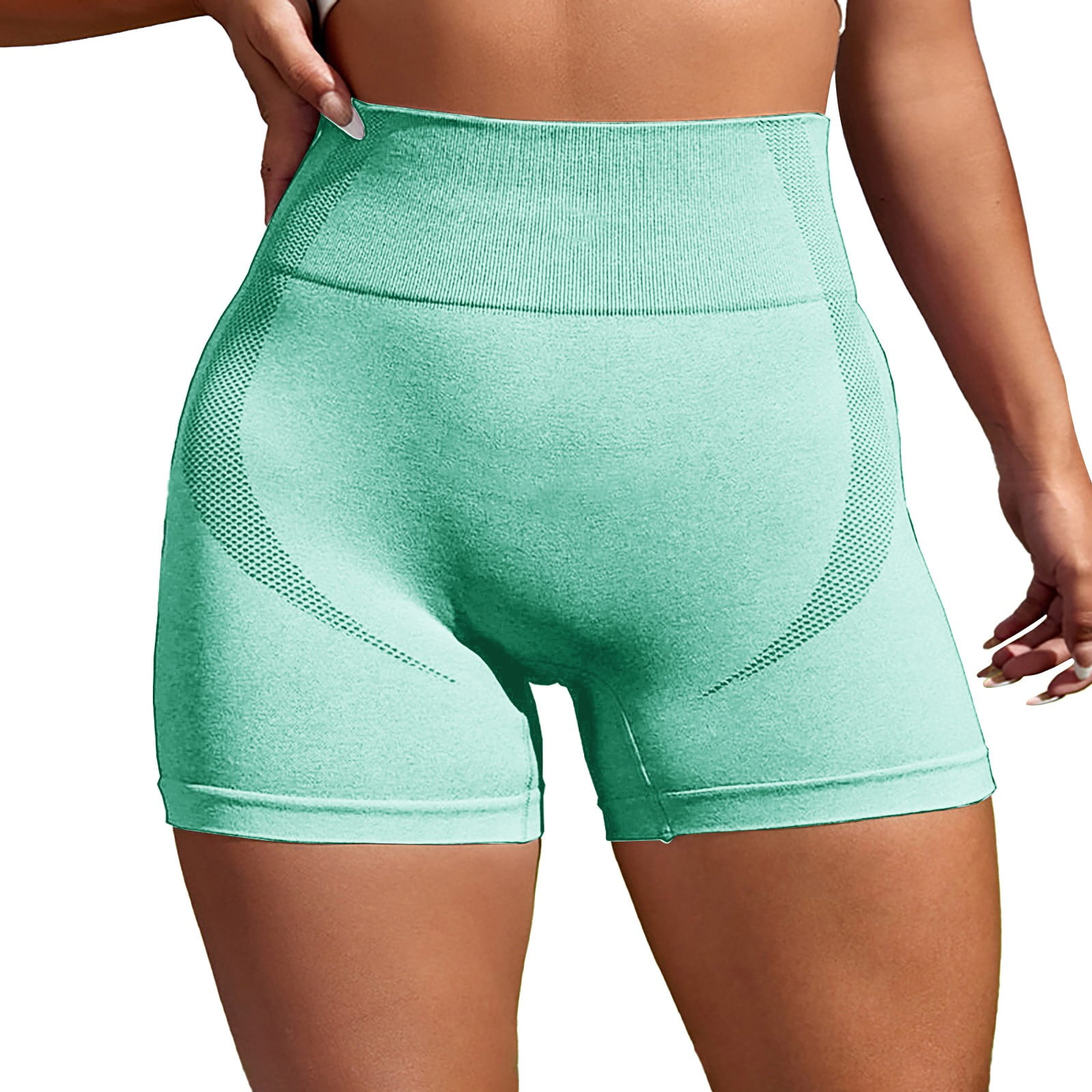 Buy Half Hot Pants Women Girls Shorts for Cycling Gym Yoga Beach High Waist  Crimping Short Trousers Gray at