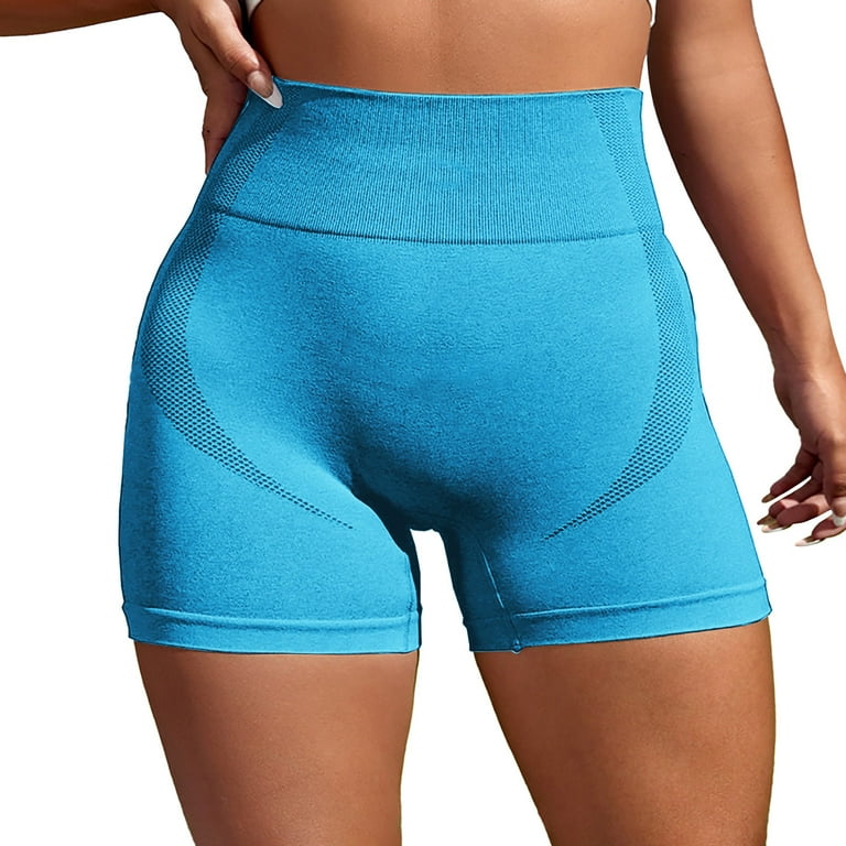 adviicd Short Pants For Girls Yoga Womens Shorts Cotton High Elastic  Waisted Pleated Ruffle Cute Shorts Beach Flowy Casual Shorts Blue L 