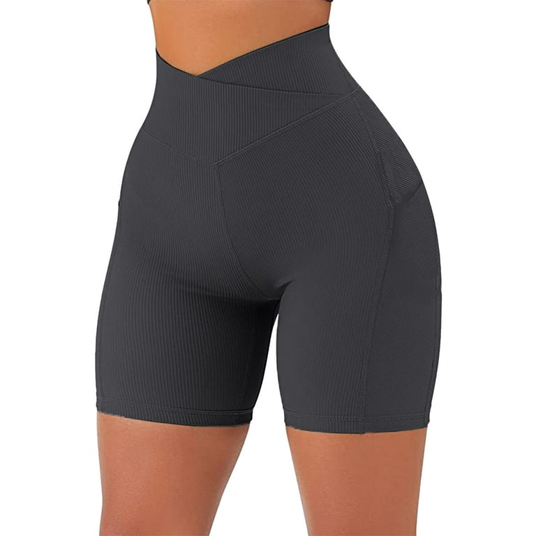 adviicd Short Pants For Girls Yoga Leggings Women's Workout Yoga Running  Dance Gym Shorts High Waist Cheerleader Volleyball Short Pants Grey L