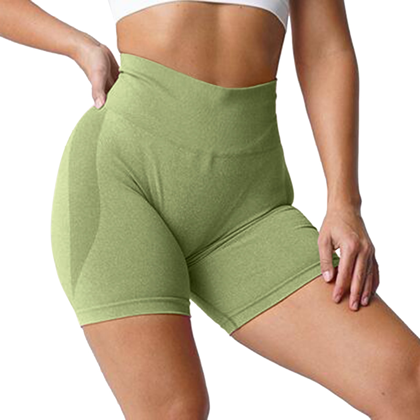 Cotton Yoga Shorts for Women Plus Size Women High Waist Yoga Shorts with  Side Pockets Running Workout Biker