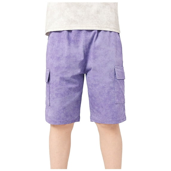 adviicd Shorts for Toddler Boys Toddler Baby Boy Shorts Lightweight Cotton Shorts for Kids Boys Summer Elastic Waist Short Pants (Purple,8-9 Years)