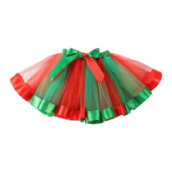 adviicd Skater Skirt Girls' Layered Tutu Tulle Birthday Party Dance Skirts (Green,5-8 Yesrs)