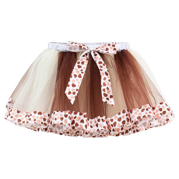 adviicd Toddler Skirt Girls Tutu Skirt Elastic Tulle Stripe Skirt (White,4-6 Years)