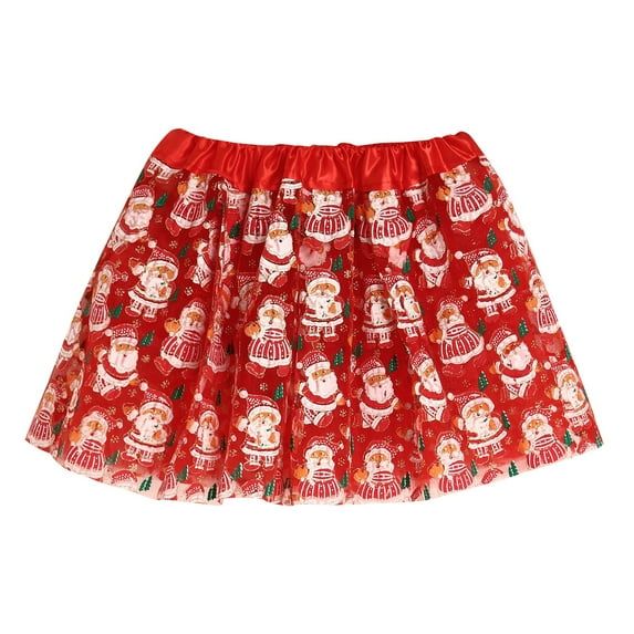 adviicd Skirts for Girls Girls Tutu Skirt Elastic Tulle Stripe Skirt (Red,3-12 Years)