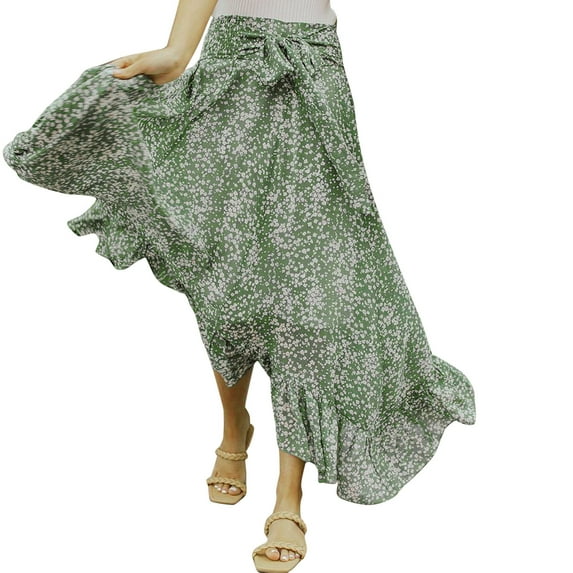 adviicd Skirts for Women Western Skirt Ladies Long Skirt Small Floral Korean Style Large Swing Skirt High Waist Elastic Mini Skirt plus Size