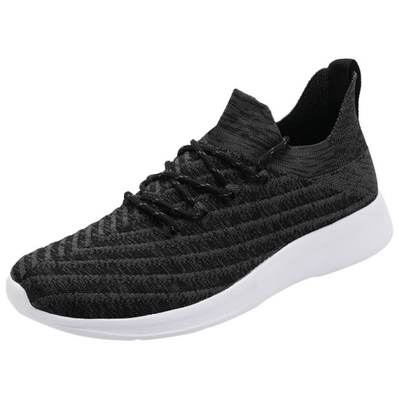 adviicd Sneakers for Men Slip On Men's Runners Everyday Sneakers, Machine Washable Shoe Made with Natural Materials (Black,11.5)