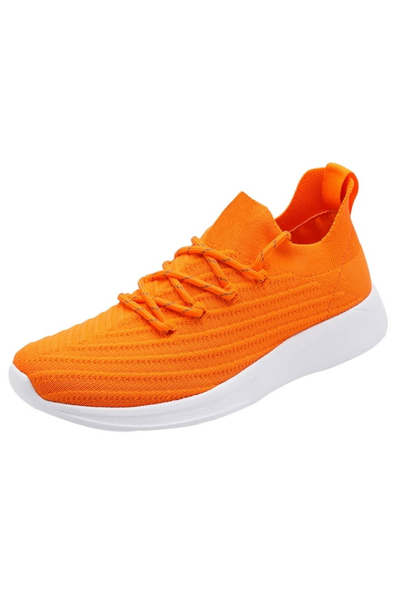 Sneakers for Men Slip On Men's Runners Everyday Sneakers, Machine Washable Shoe Made with Natural Materials (Orange,11)