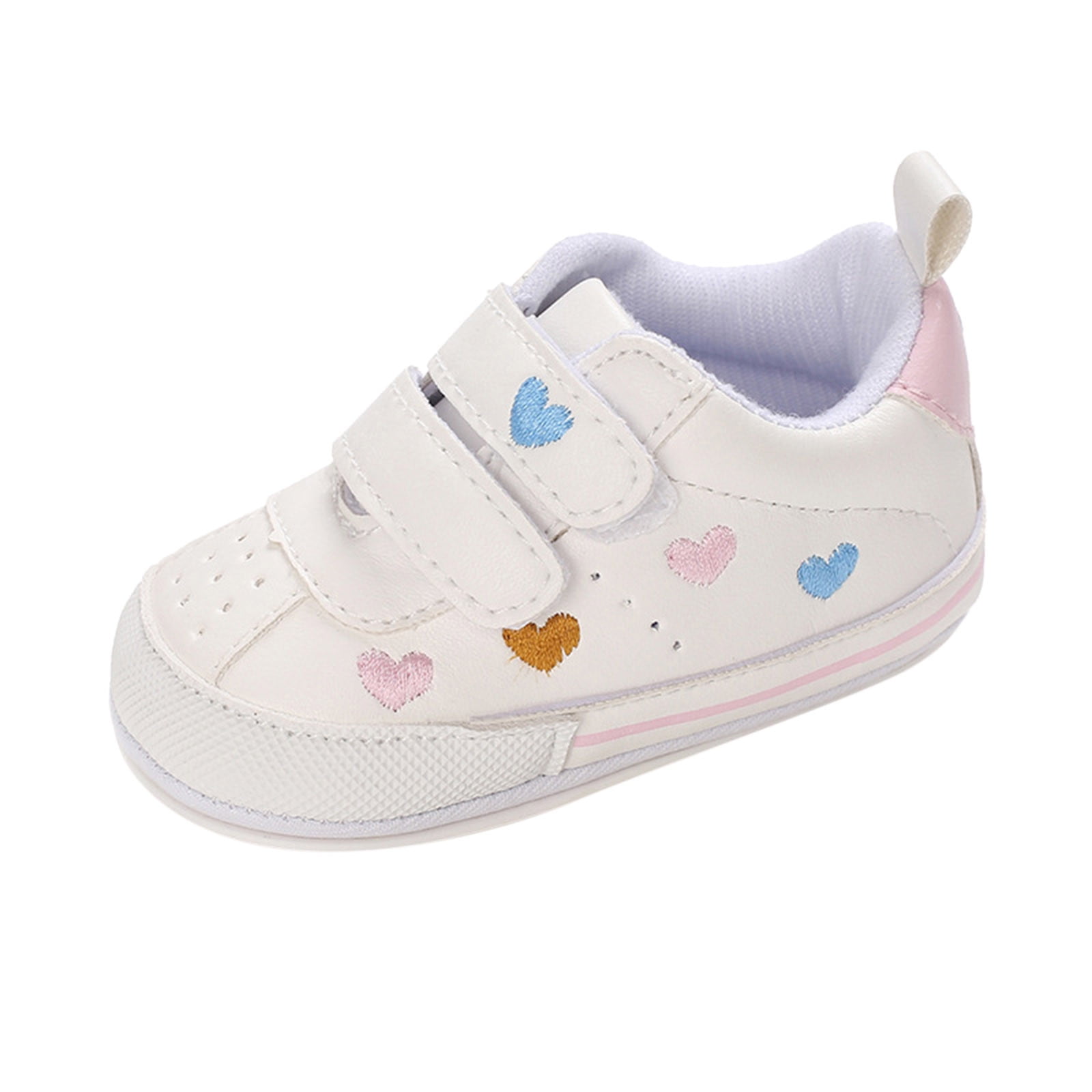 Baby Girls Soft Leather White Shoes A1333 - UK Size 0 Only