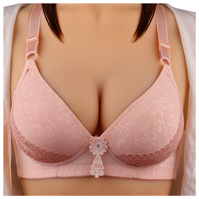 adviicd Strapless Bras for Women Push Up Women's No Side Effects Underarm  and Back-Smoothing Comfort Wireless Lift T-Shirt Bra Pink 90B