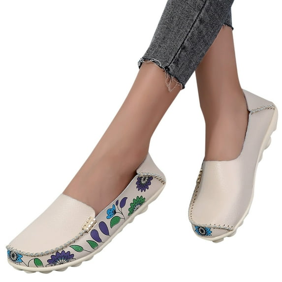 adviicd Summer Shoes For Women Black Flats Ladies Fashion Solid Color Bright Leather Belt Buckle Thick Sole Casual Shoes Beige 6.5