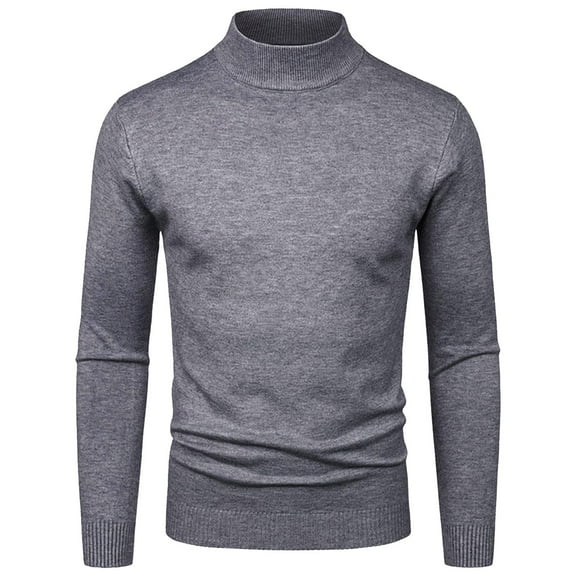 adviicd Sweaters for Men Winter Mens Slim Fit Turtleneck Sweater Long Sleeve Thermal Shirt Top Autumn Winter Male Knitwear Pullover (Dark Gray,XL)
