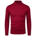 thumbnail image 1 of adviicd Sweaters for Men Winter Mens Slim Fit Turtleneck Sweater Long Sleeve Thermal Shirt Top Autumn Winter Male Knitwear Pullover (Red,XL), 1 of 4