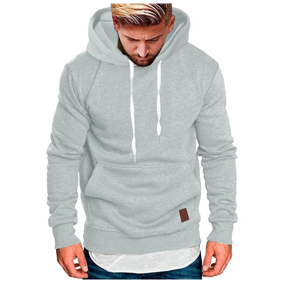 adviicd Sweatshirts for Men Long Sleeve Crew Neck Men Sweatshirts Casual Pullover Tops with Pocket (Grey,XL)