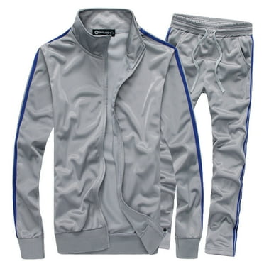 adviicd Sweatsuits 2pcs Sets Mens Men's Activewear Full Zip Warm Tracksuit Sports Set Casual Sweat Suit (Grey,M)