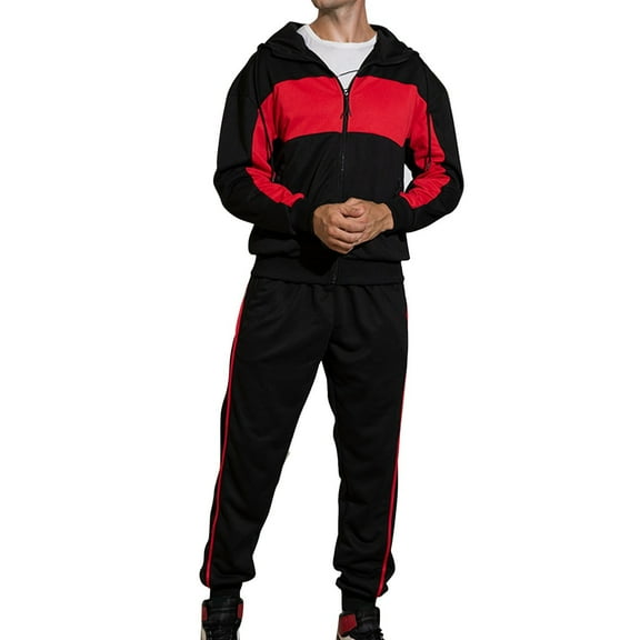 adviicd Sweatsuits for Men Mens 2 Pieces Tracksuit Sweatsuit Set Casual Zipper Sweatshirts Pant Outfits Long Sleeve Running Jogging Suit (Black,M)