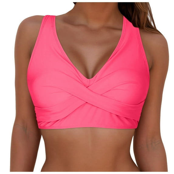 adviicd Underwire Swimsuits for Women Swimsuit Tops for Women - Push Up Swim Top Only Bra Padded Swimsuit Tops 2025 Bathing Suit Tops (Pink,M)