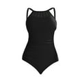 thumbnail image 1 of adviicd Swimsuit Women Tummy Control Tankinis Swimwear For Women Womens One Piece Swimsuits Tummy Control Ruched Monokini Bathing Suits Blue XL, 1 of 5
