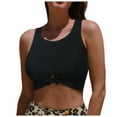 thumbnail image 1 of adviicd Swimsuits for Women 2025 Bikini Tops for Women Large Bust Only Push Up Swim Top Bra Swimsuit Tops Padded Bathing Suit Top (Black,XL), 1 of 5