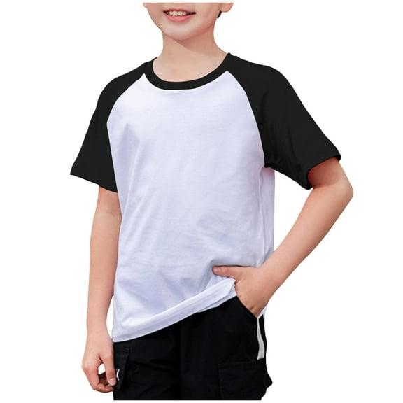 adviicd T Shirts for Boys Boys Tshirt Kids Summer Crewneck Short Sleeve Tshirts Fashion Casual Tees (Black,4-5 Years)