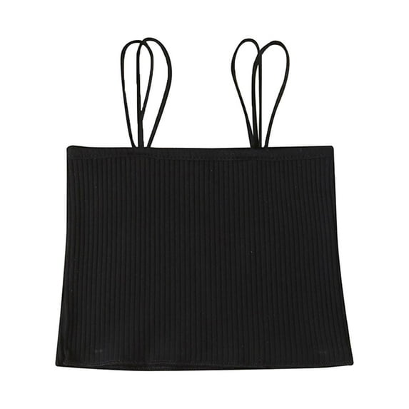 adviicd Tank Top for Girls Girls Athletic Tank Tops Sleeveless Round Neck Basic Cute Dance Crop Tops for Kids (Black,12-18 Months)