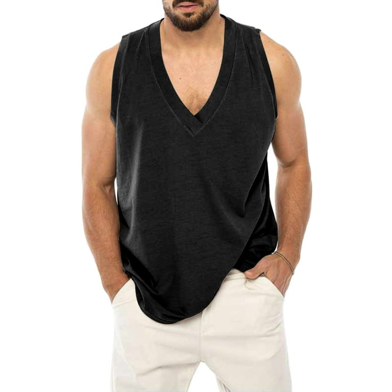 adviicd Tank Tops Fashion Mens Basic Solid Vintage Tank Top Casual Shirts  Male Sleeveless Tops