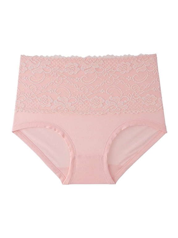 Thinx Period Panties for Teens Women's High Waist Cool Feel Brief Underwear Panties Pink 5X-Large
