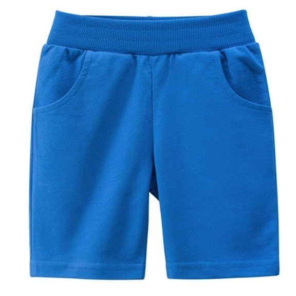 adviicd Toddler Boy Basketball Shorts Boys Pull-on Shorts School Uniform for Kids Elastic Waist Shorts (Blue,4-6 Years)