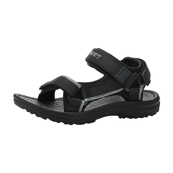 adviicd Sandals for Boys Toddler Boys Girls Double Buckle Sandals Children's Adjustable Back Strap Water Sandal (Black,3)