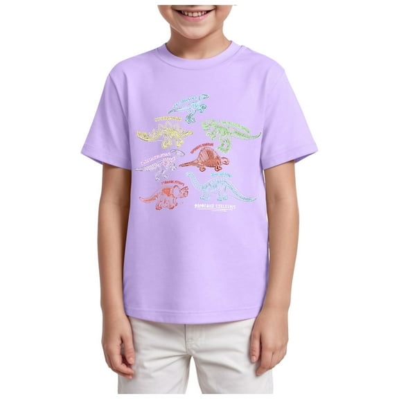 adviicd Toddler Boy Shirts Boys Girls T-Shirts Shirts Kids Cool Short Sleeve Tees (Light Purple,11-12 Years)