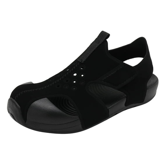 adviicd Toddler Boys Sandals Boys Girls Closed-Toe Outdoor Summer Sport Sandals for Little/Big Kid (Black,9.5)