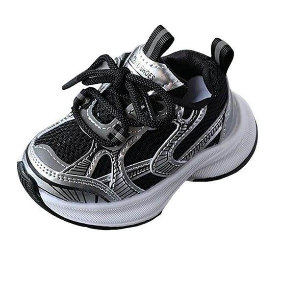 adviicd Toddler Boys and Girls Sneakers Adjustable Shoes for Kids (Black,4.5-5 Years)