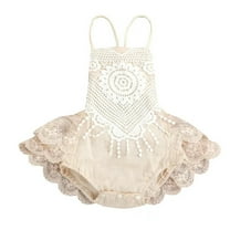 adviicd Toddler Girl Clothes Girls' Cotton Bodysuit: Sleeveless Romper with Lace and Bow Details (A,6-12 Months)