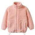 thumbnail image 1 of adviicd Toddler Jacket Girls Varsity Jacket Kids Tweed Letterman Jackets Baseball Outerwear Stripe Trim Contrast Sleeve School Coats (Pink,7-8 Years), 1 of 7