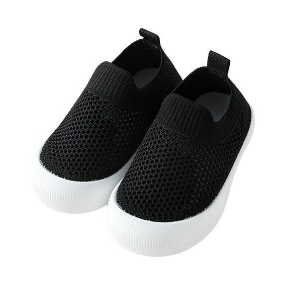 adviicd Toddler Shoes Boys Boys Girls Sneakers Kids Lightweight Breathable Strap Athletic Running Shoes (Black,4.5)