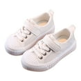 thumbnail image 1 of adviicd Toddler Sneakers for Boys and Girls Dual Hook and Loops Sneakers (White,2-2.5 Years), 1 of 9