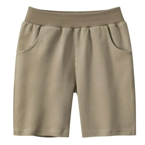 adviicd Toddler Soccer Shorts Boys Boys Performance Basketball Boys Athletic Shorts (Khaki,18-36Months)