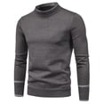thumbnail image 1 of adviicd Top Sweater Pullover Half Knitted Solid Turtleneck Men's Pullover Sweater Men's Sweaters Mens plus Size Coat, 1 of 5