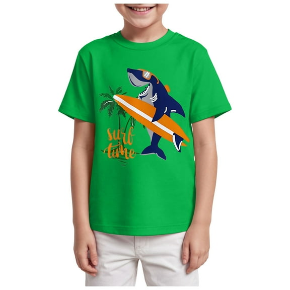 adviicd Tshirts for Kids Boys Kids Shirt for Toddler Boys Girls Kids Tees T-Shirts (Green,5-6 Years)