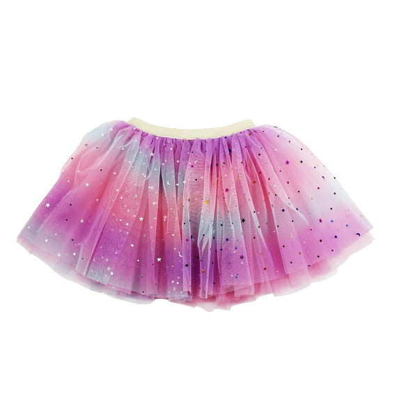adviicd Tulle Skirt for Girls Princess Skirt for Girls Tutu Skirt Toddler Cute Party Dance Skirt Solid Color Net Yarn Sequins Star Tulle (Dark Purple,0-2 Years)
