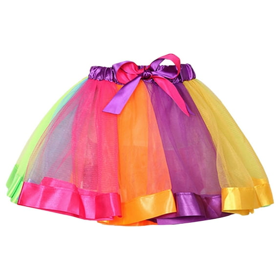 adviicd Tulle Skirt for Girls Toddler Girls Tutu Skirt Kids Solid Tiered Princess Party Layered Little Tulle Skirts for Girls (Multicolour,7-9 Years)