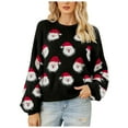thumbnail image 1 of adviicd Ugly Christmas Sweaters for Women Soft Cute Crew Neck Funny Wintertime Holiday Parties Knitted Pullover (Black, M), 1 of 6