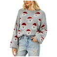 thumbnail image 1 of adviicd Ugly Christmas Sweaters for Women Soft Cute Crew Neck Funny Wintertime Holiday Parties Knitted Pullover (Grey, M), 1 of 5